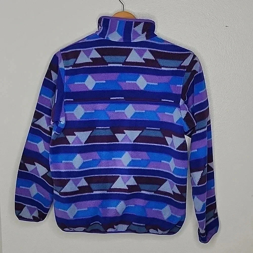 Patagonia Synchilla Guatemalan Tango Blue Purple Aztec Snap-T Pullover Small - Picture 5 of 9